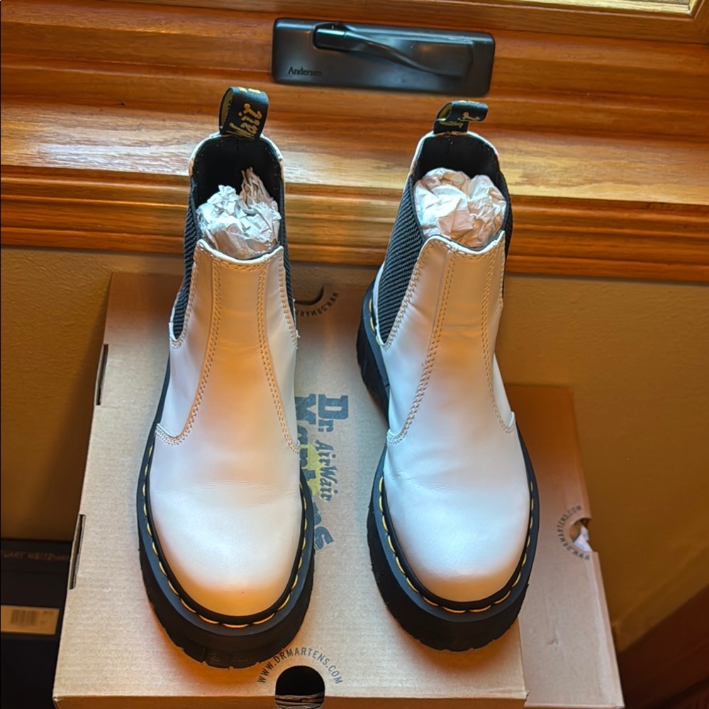Dr. Martens Quad White Chelsea Boots - Picture 11 of 11